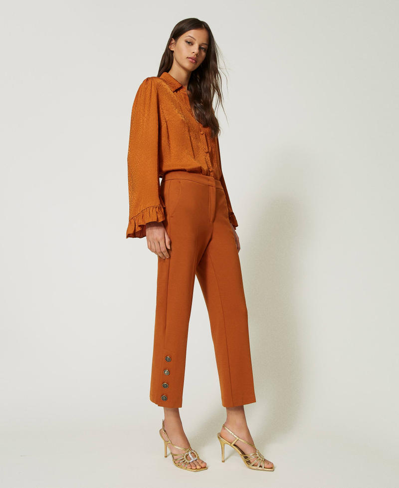 Scee by twin set Pantaloni cropped con bottoni Vendita Economica