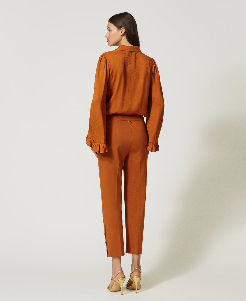 Scee by twin set Pantaloni cropped con bottoni Vendita Economica