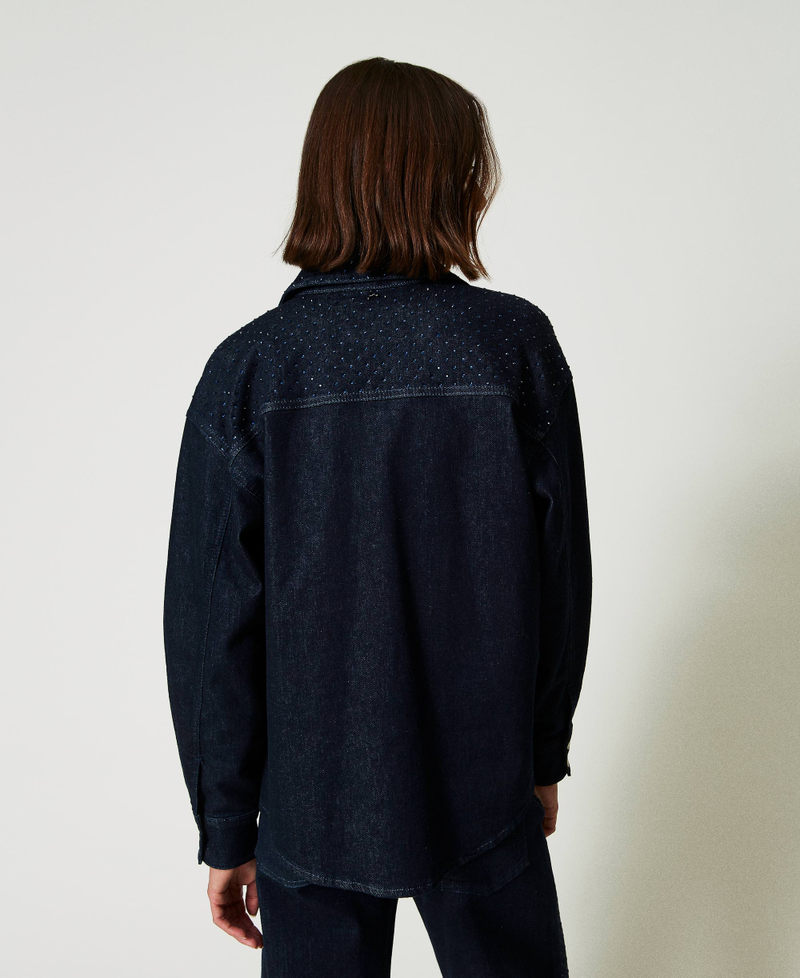 Scee by twin set Camicia in jeans con strass Vendite Flash