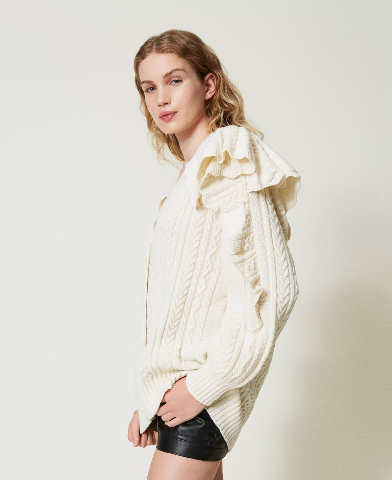 Scee by twin set Cardigan in misto lana con volant Negozio