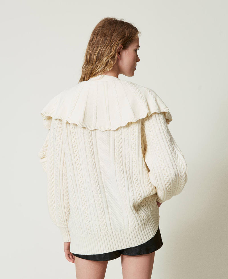 Scee by twin set Cardigan in misto lana con volant Negozio