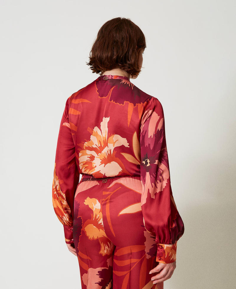 Scee by twin set Camicia in raso a fiori Italy