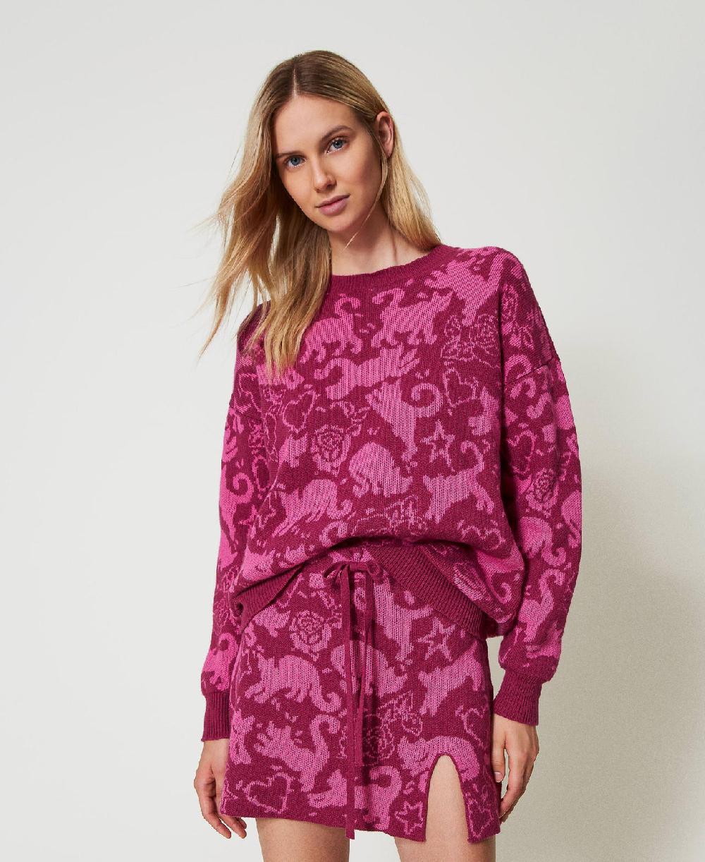 Scee by twin set Minigonna jacquard in filato Treeblend Italia