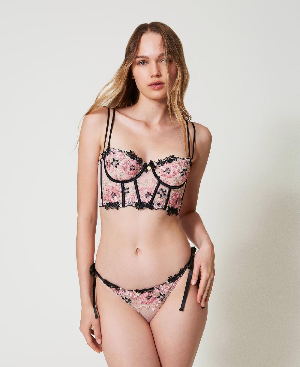 Scee by twin set Bustino in tulle con ricamo 2025