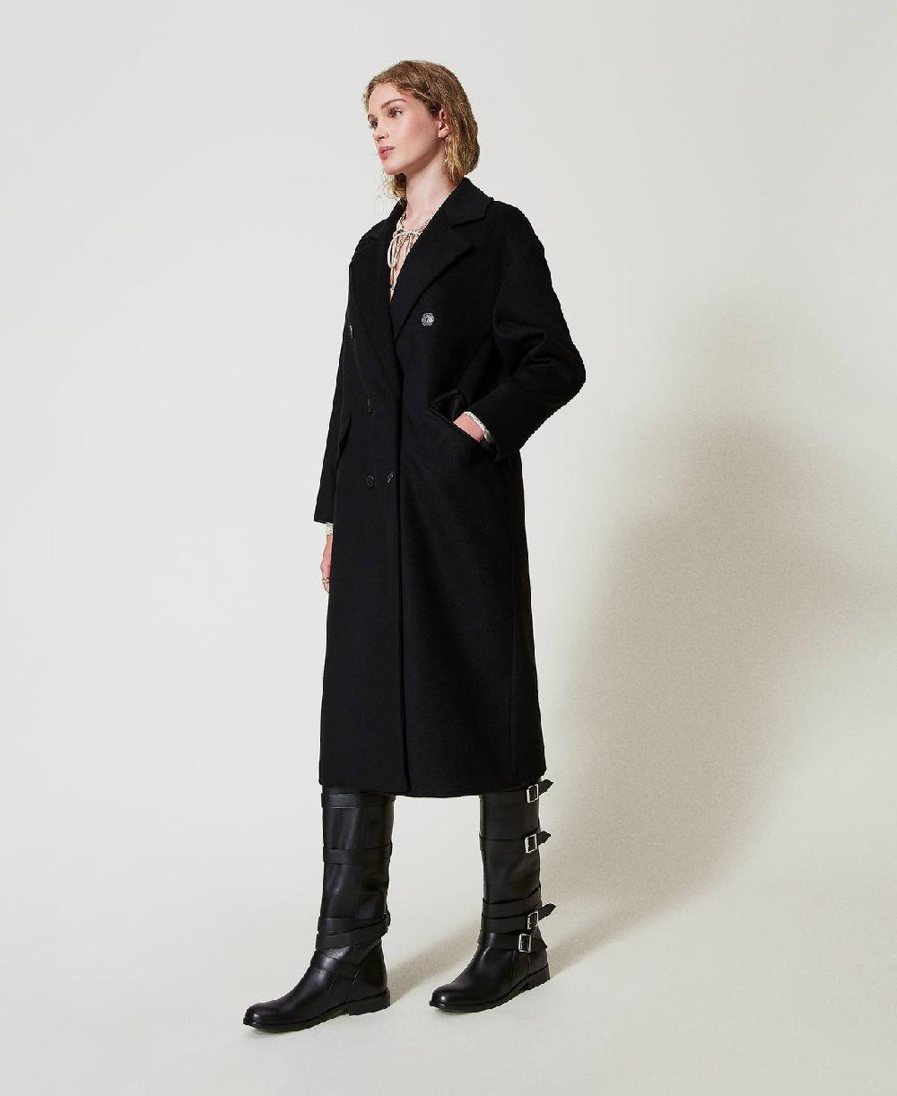 Scee by twin set Cappotto di linea morbida in misto lana In Linea