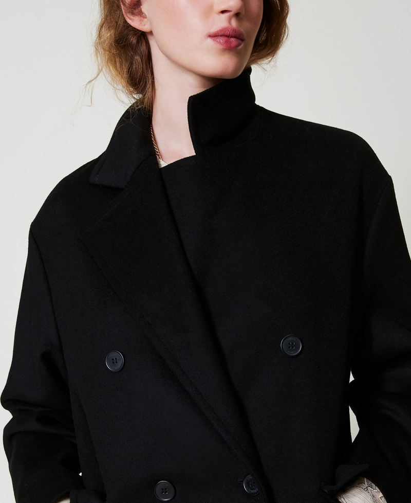 Scee by twin set Cappotto di linea morbida in misto lana In Linea