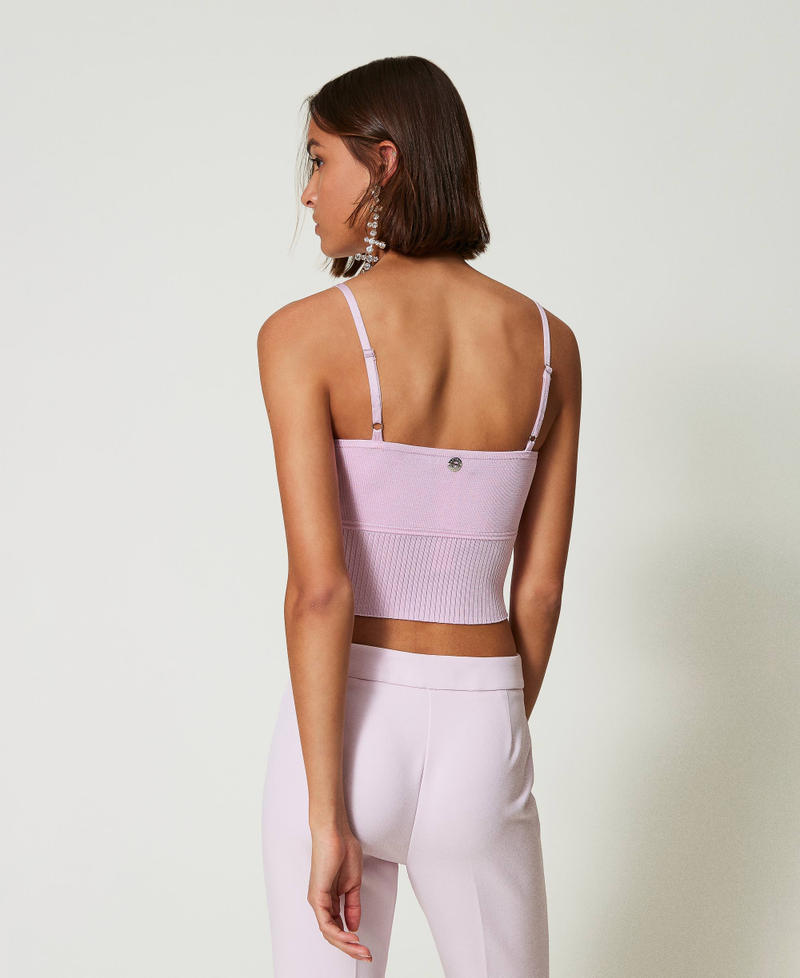 Scee by twin set Top in filato riciclato con perline Qualità