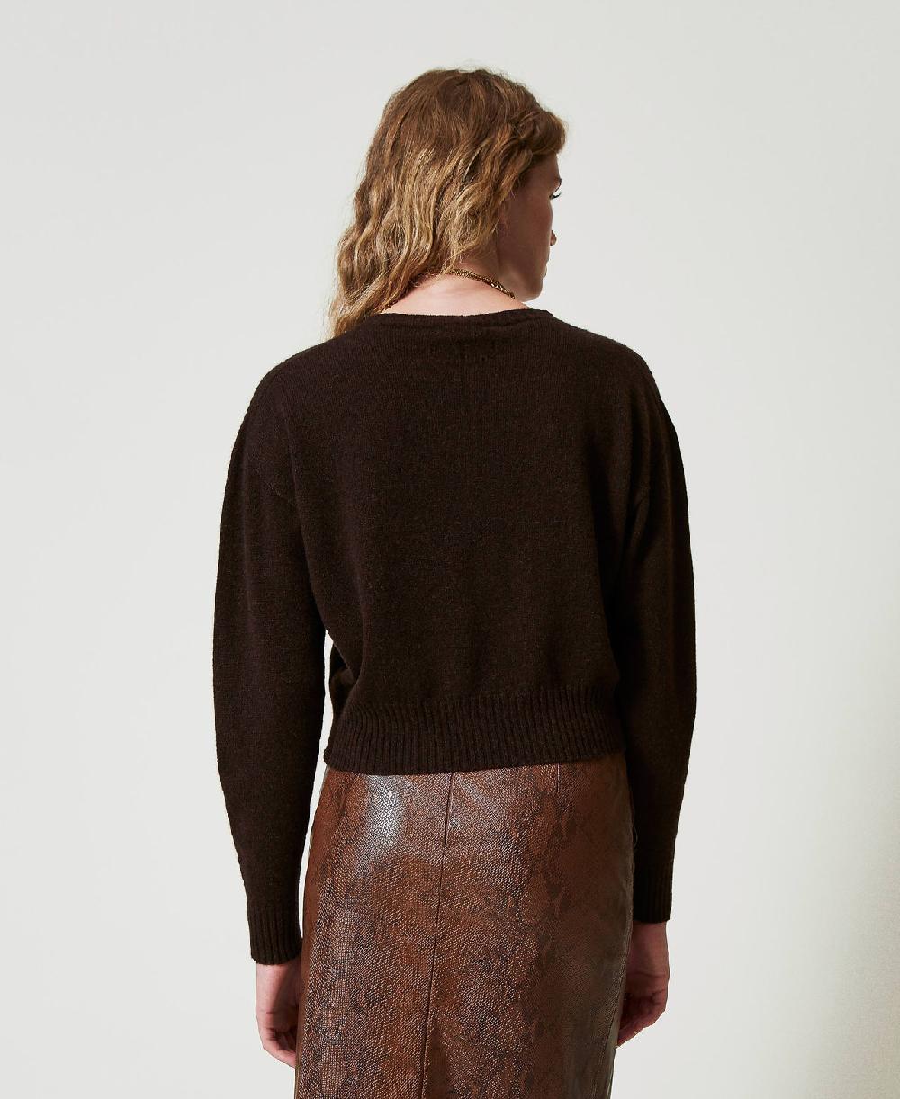 Scee by twin set Maglia girocollo in eco-cashmere Promozione