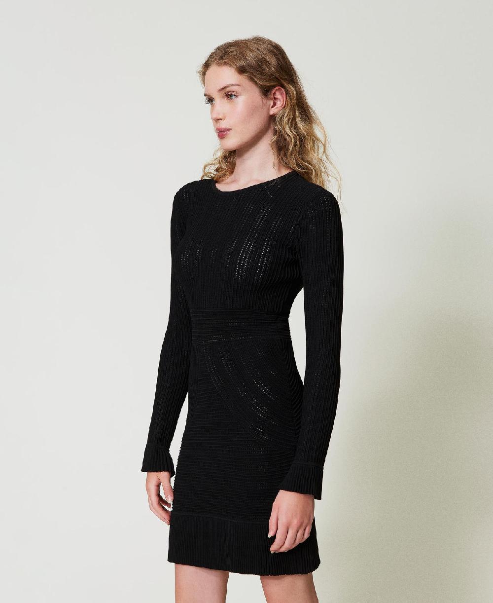 Scee by twin set Abito corto in maglia con mix di punti Soddisfazione Garantita