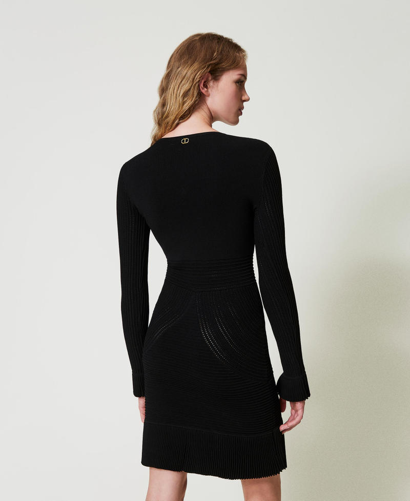 Scee by twin set Abito corto in maglia con mix di punti Soddisfazione Garantita