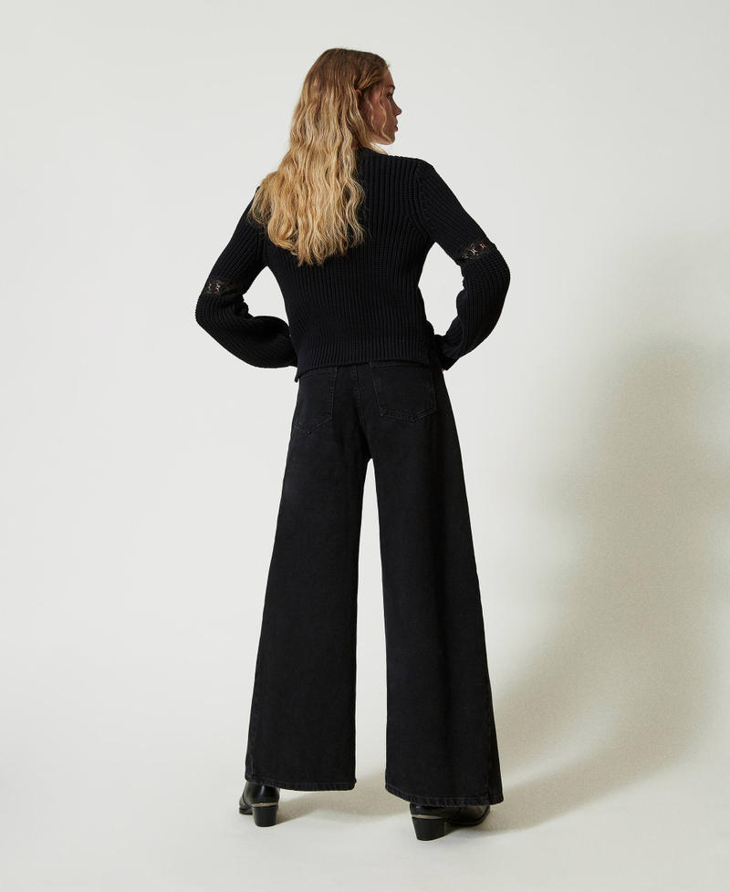 Scee by twin set Jeans cropped con doppi bottoni Qualità Garantita