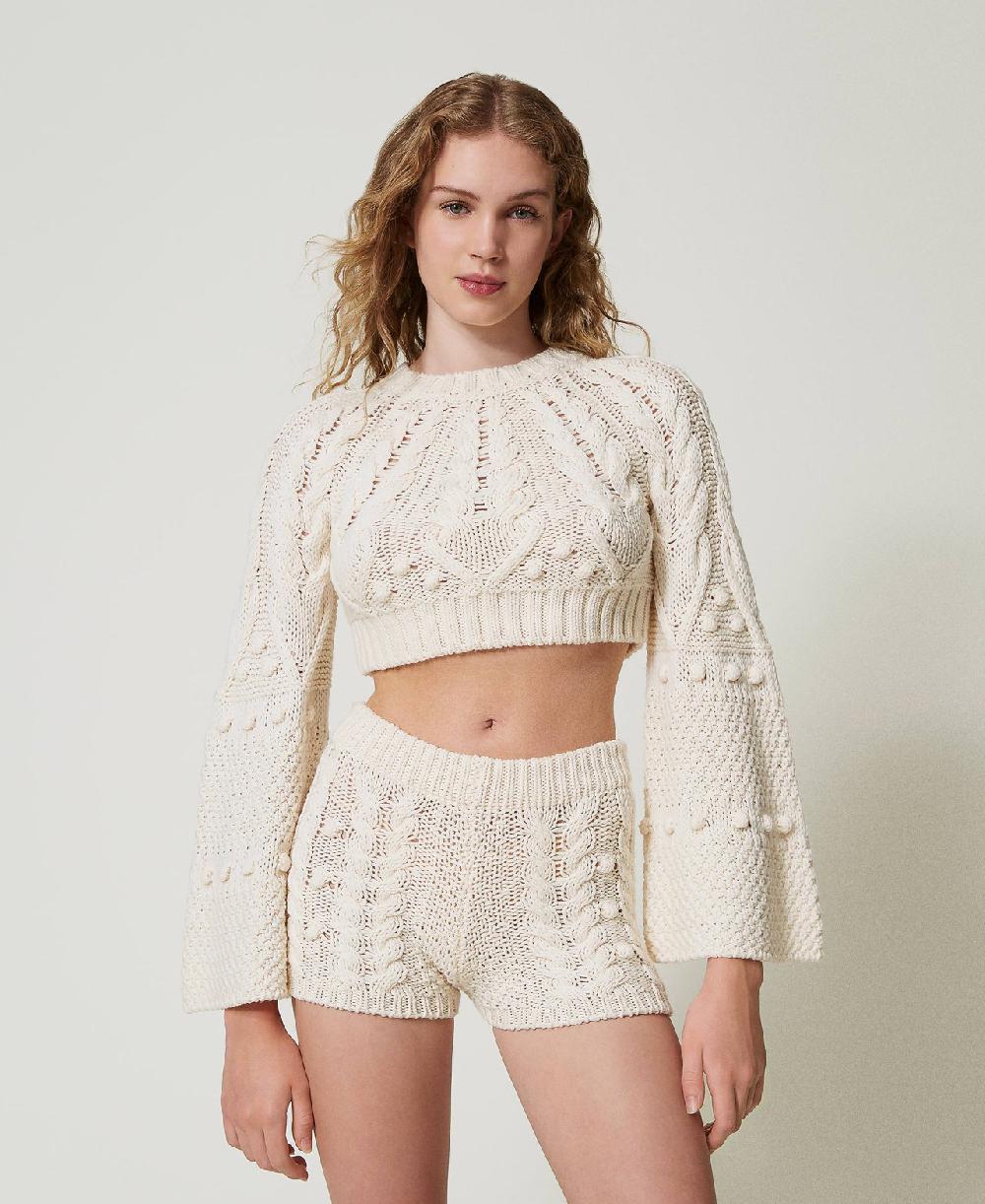 Scee by twin set Maglia cropped in lana Negozi Online