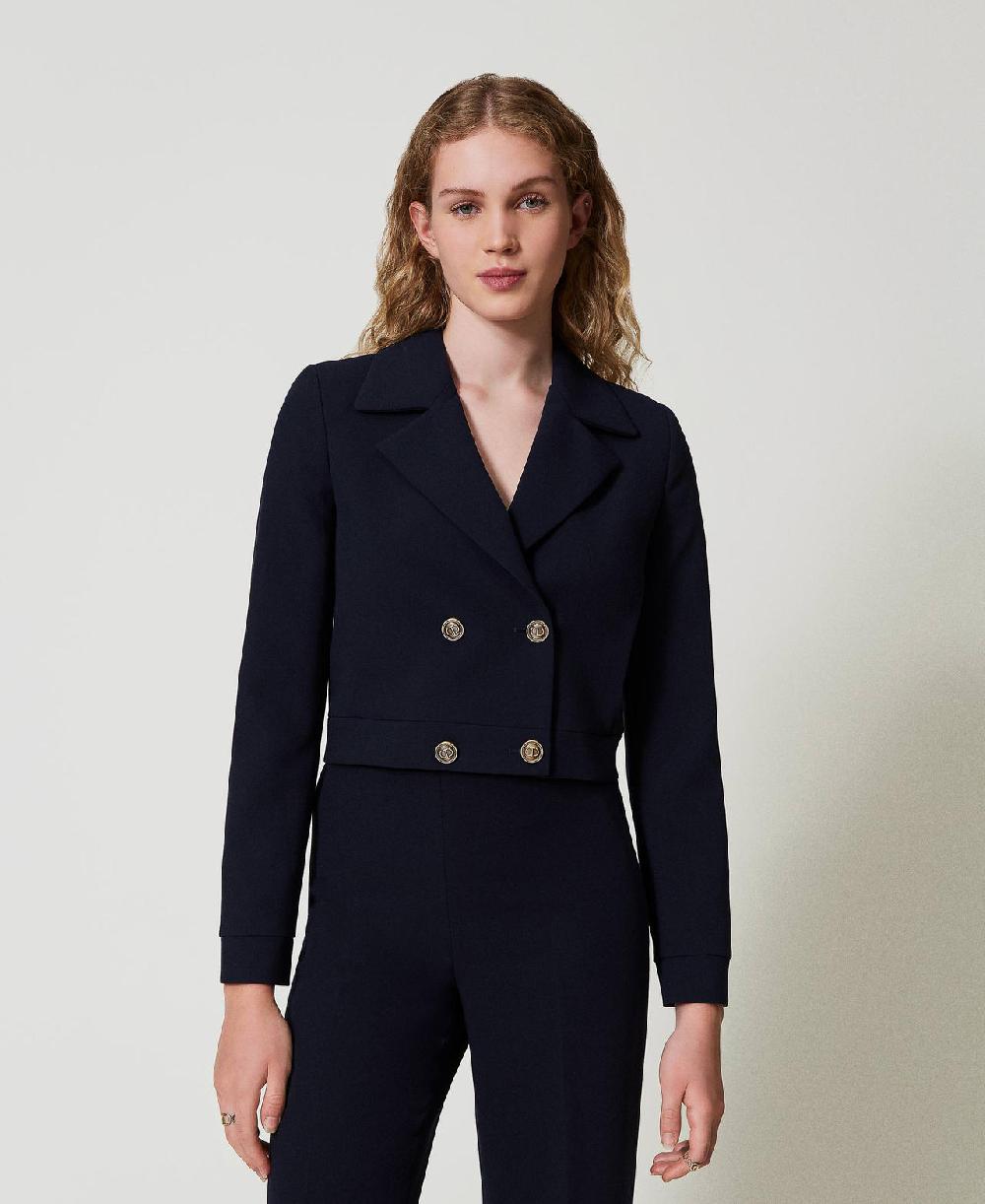 Scee by twin set Giacca cropped in cady crêpe Promozione Limitata