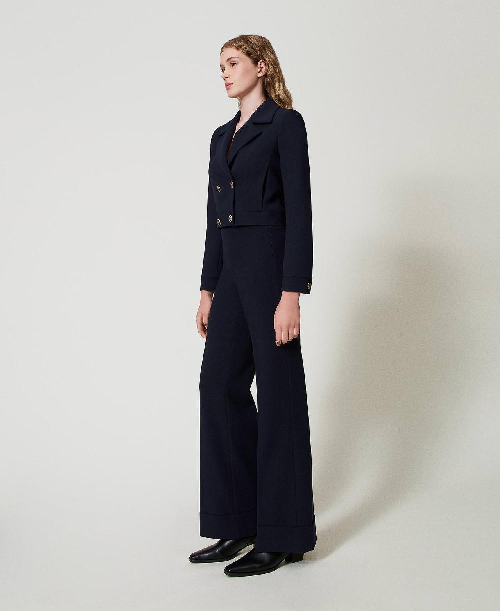 Scee by twin set Pantaloni a vita alta in cady crêpe Shopping Online