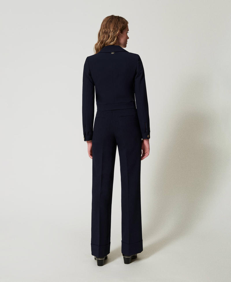 Scee by twin set Pantaloni a vita alta in cady crêpe Shopping Online