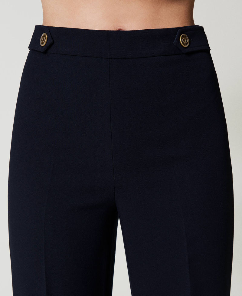 Scee by twin set Pantaloni a vita alta in cady crêpe Shopping Online