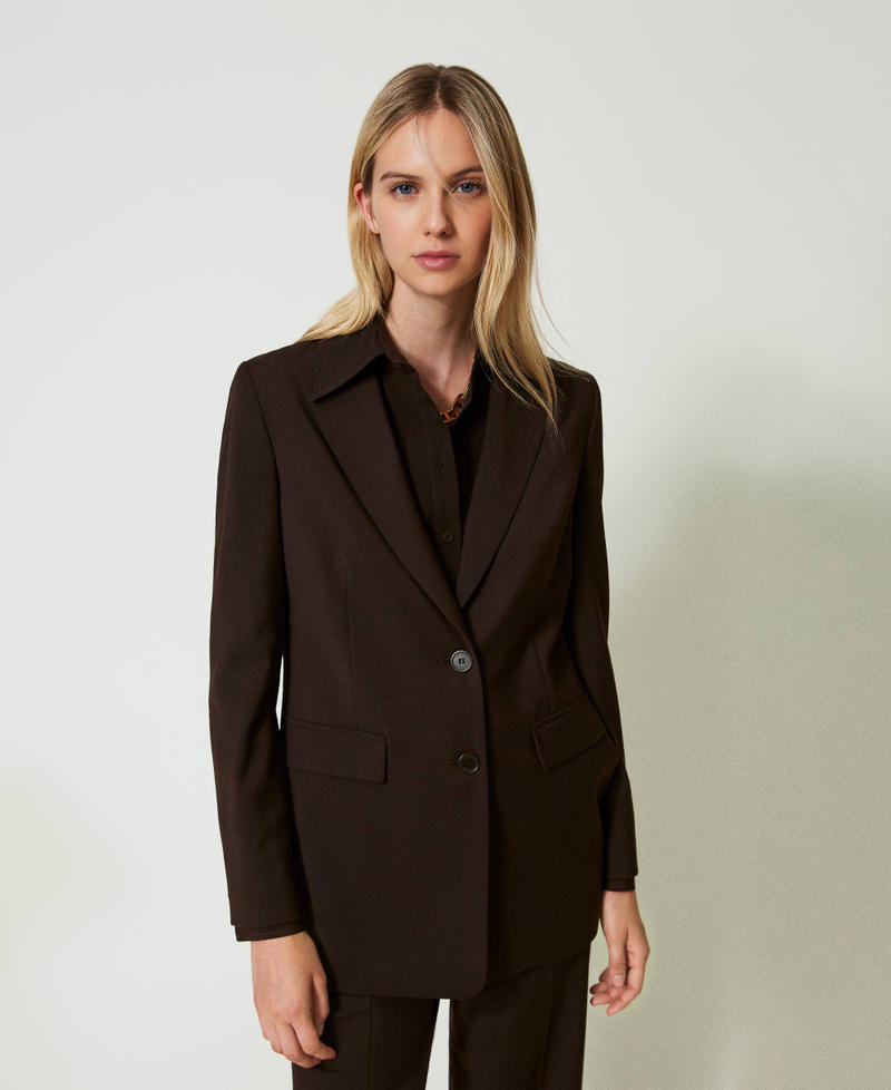 Scee by twin set Giacca blazer in lana stretch Online