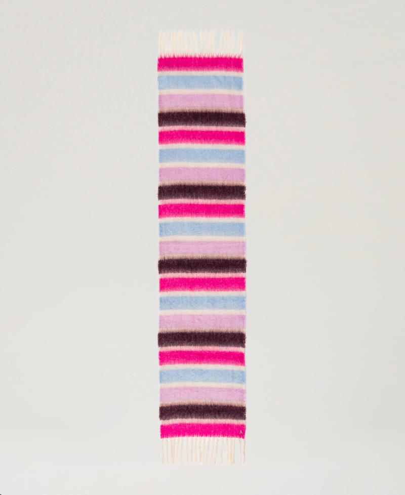 Scee by twin set Sciarpa a righe multicolor con frange Offerte
