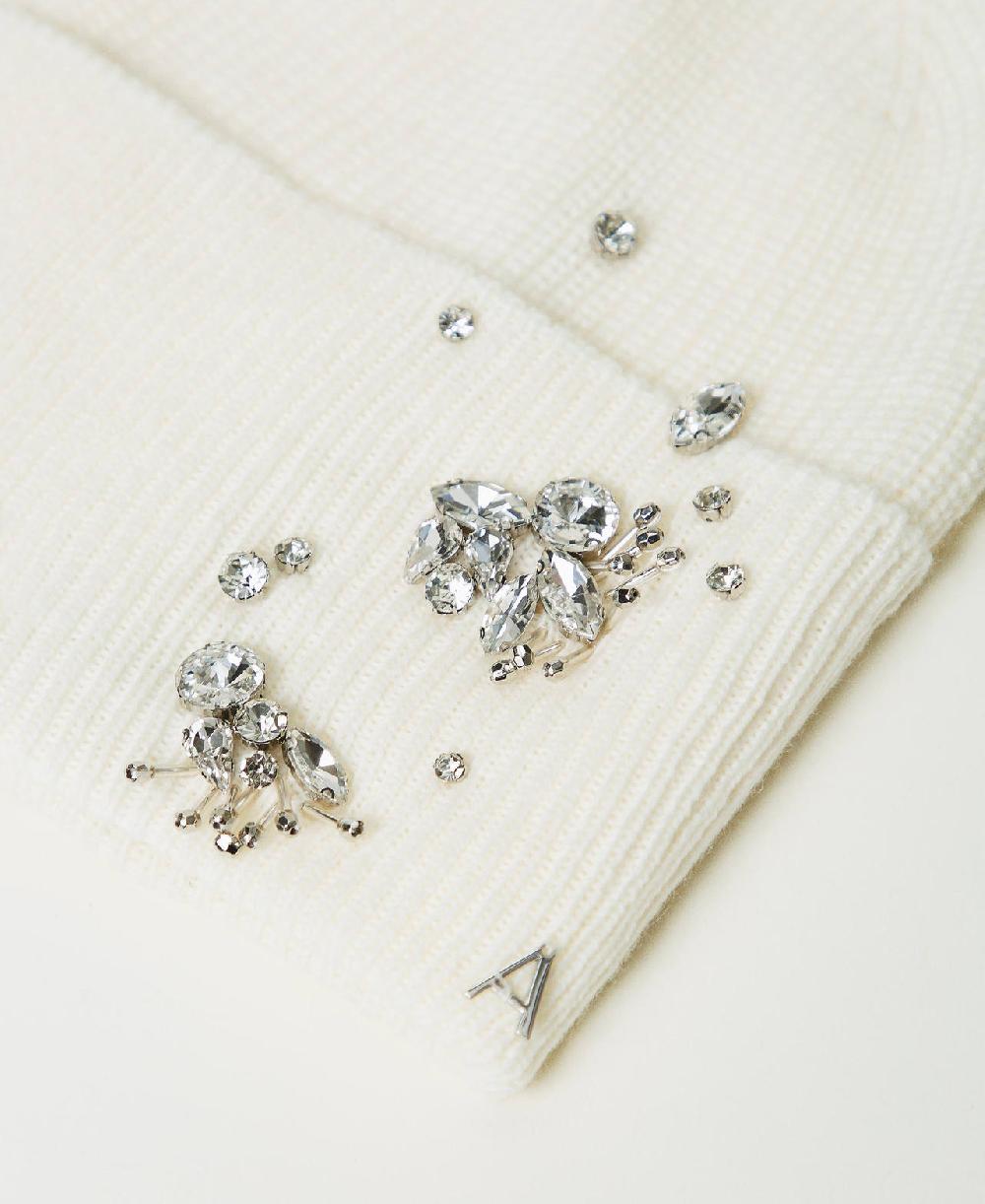 Scee by twin set Berretto in maglia con ricami Saldi Di Fabbrica