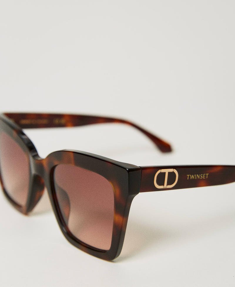 Scee by twin set Occhiali da sole squadrati tortoise Ritorno libero