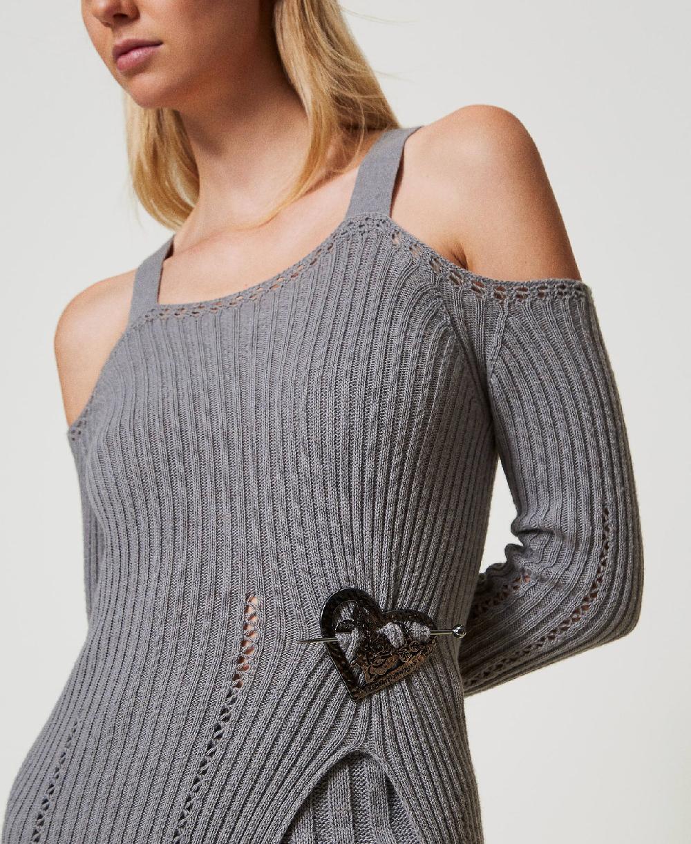 Scee by twin set Spilla a cuore con fiore