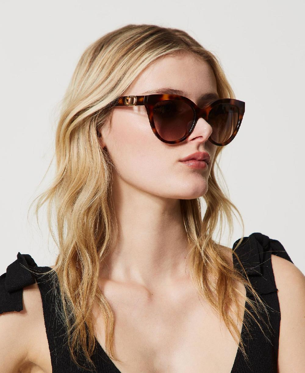 Scee by twin set Occhiali da sole cat-eye tortoise Offerta speciale della fabbrica