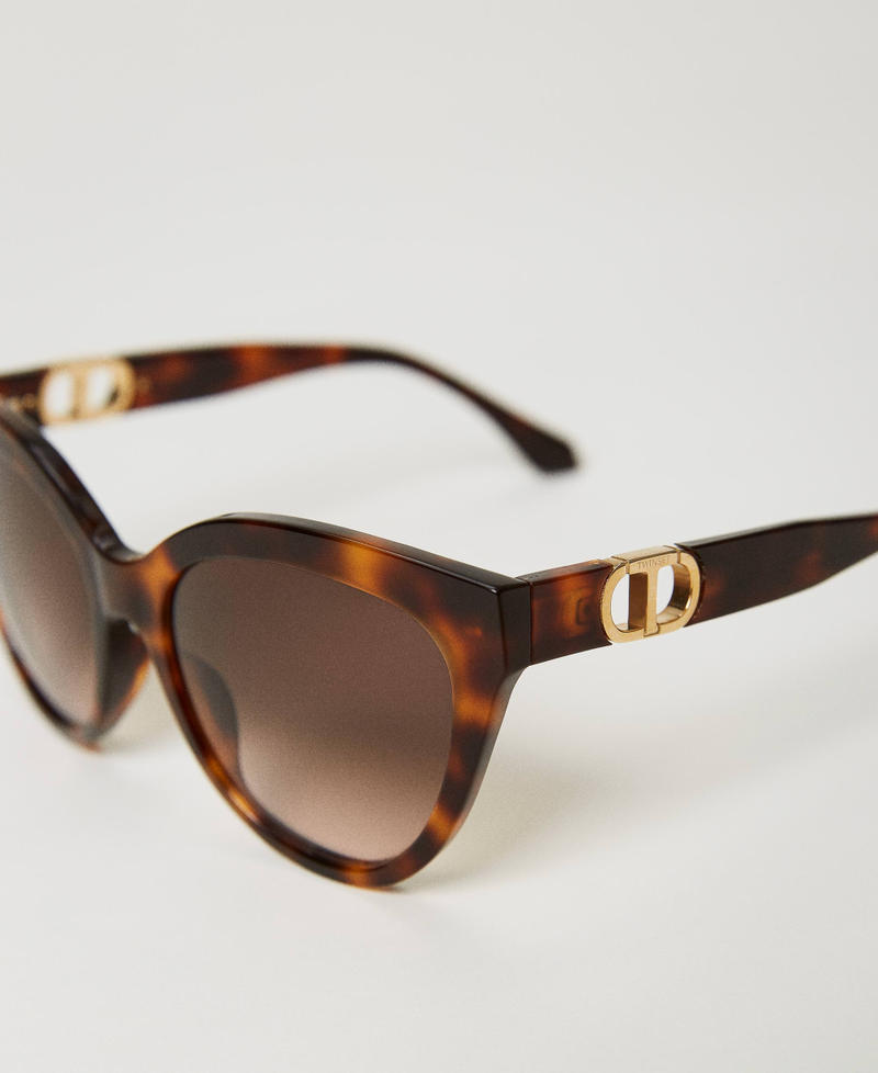 Scee by twin set Occhiali da sole cat-eye tortoise Offerta speciale della fabbrica