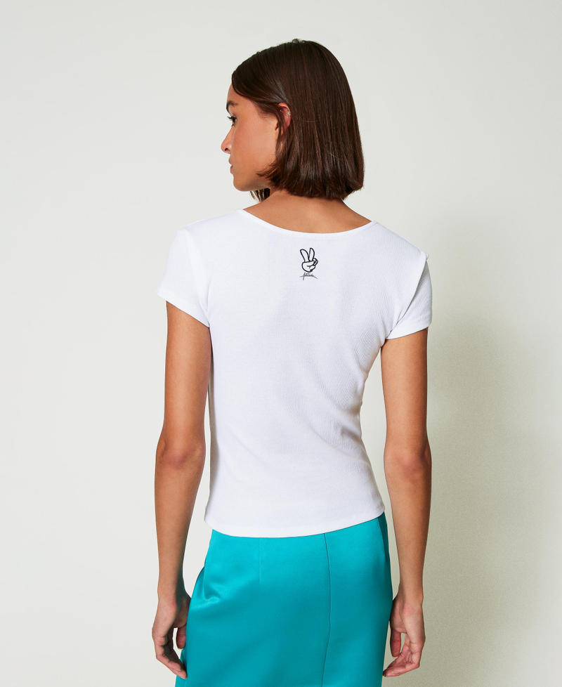 Scee by twin set T-shirt a costine con nodo Enormi sconti