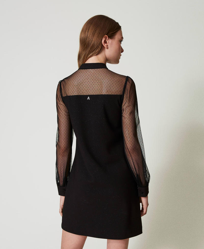 Scee by twin set Abito corto con tulle plumetis Black Friday Prezzi