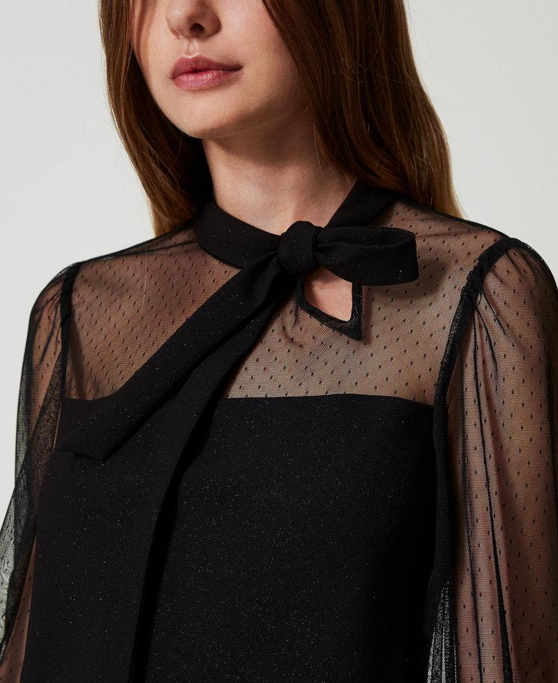 Scee by twin set Abito corto con tulle plumetis Black Friday Prezzi