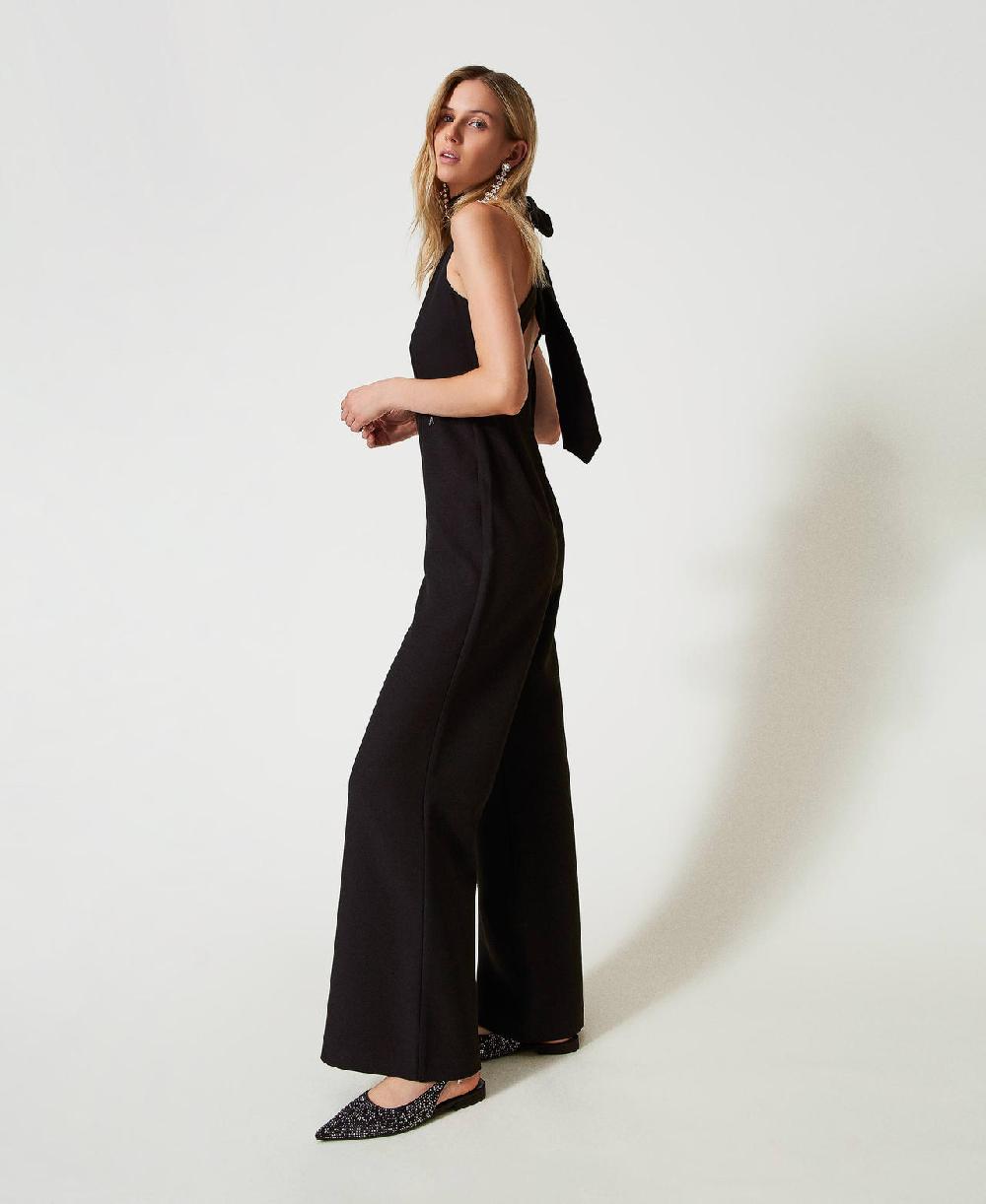 Scee by twin set Tuta halter in crêpe cady In vendita