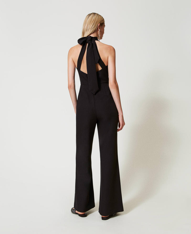 Scee by twin set Tuta halter in crêpe cady In vendita