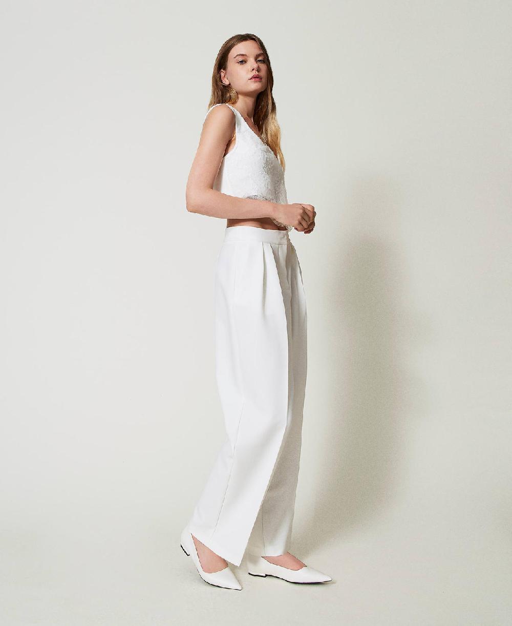 Scee by twin set Pantaloni a palazzo con pieghe Italy