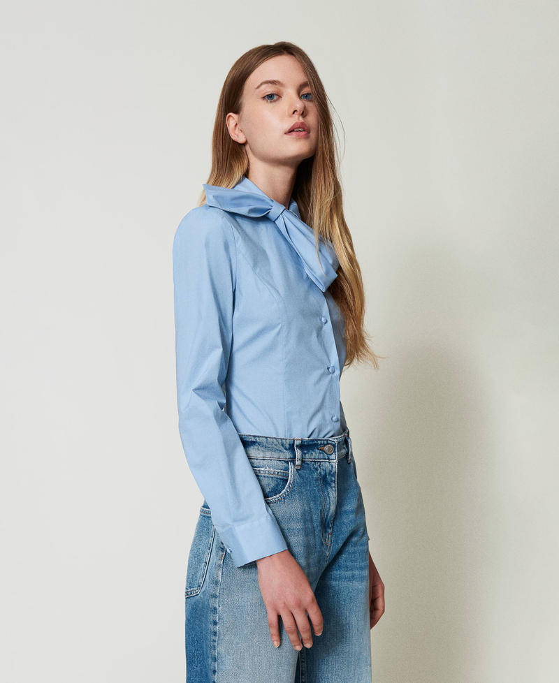 Scee by twin set Camicia in popeline con fiocco Italia