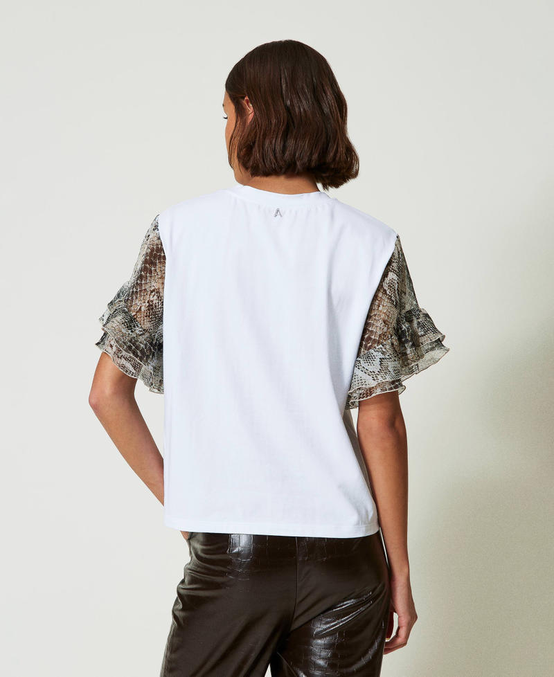 Scee by twin set T-shirt con maniche a stampa snake In Linea
