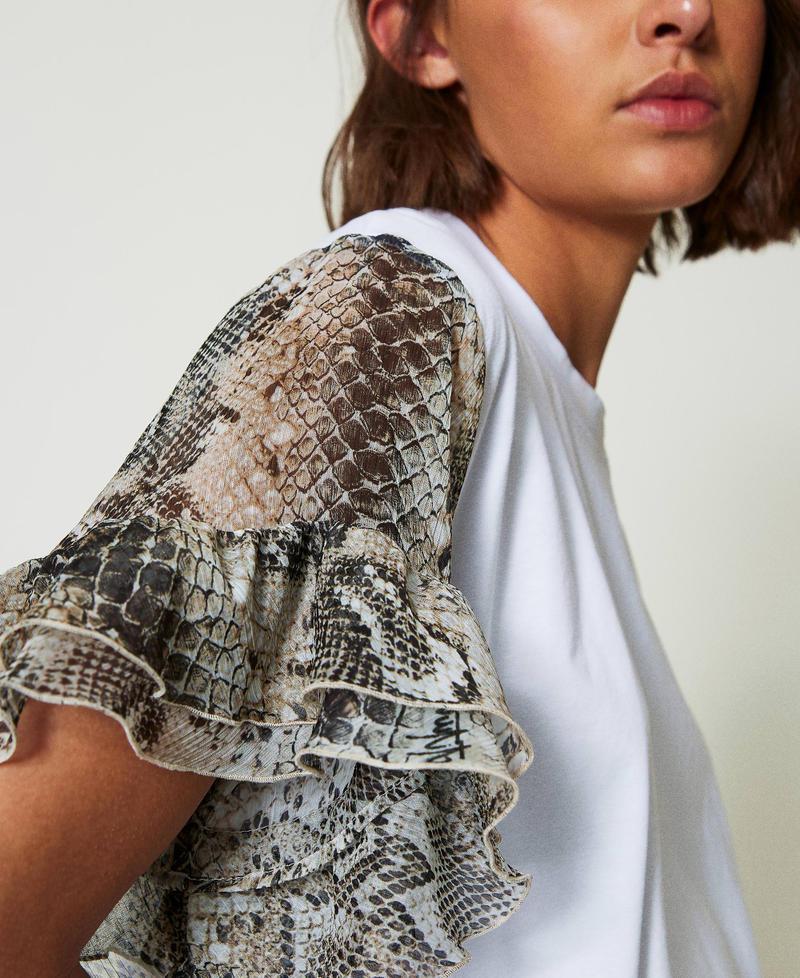 Scee by twin set T-shirt con maniche a stampa snake In Linea