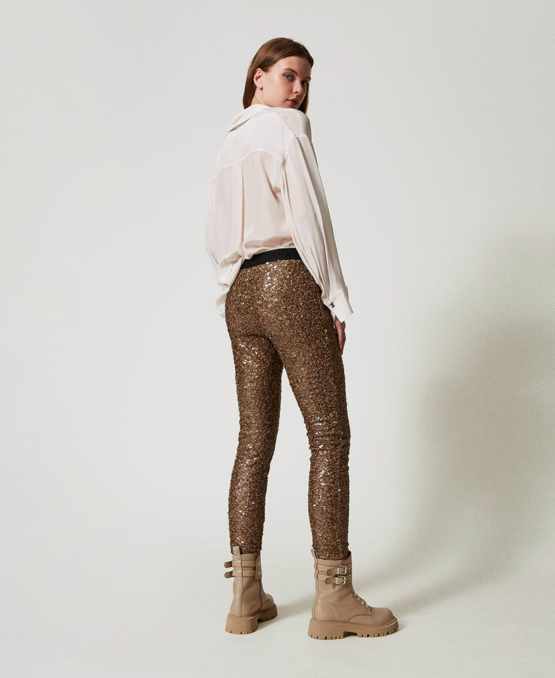 Scee by twin set Leggings MYFO in full paillettes Acquista Ora
