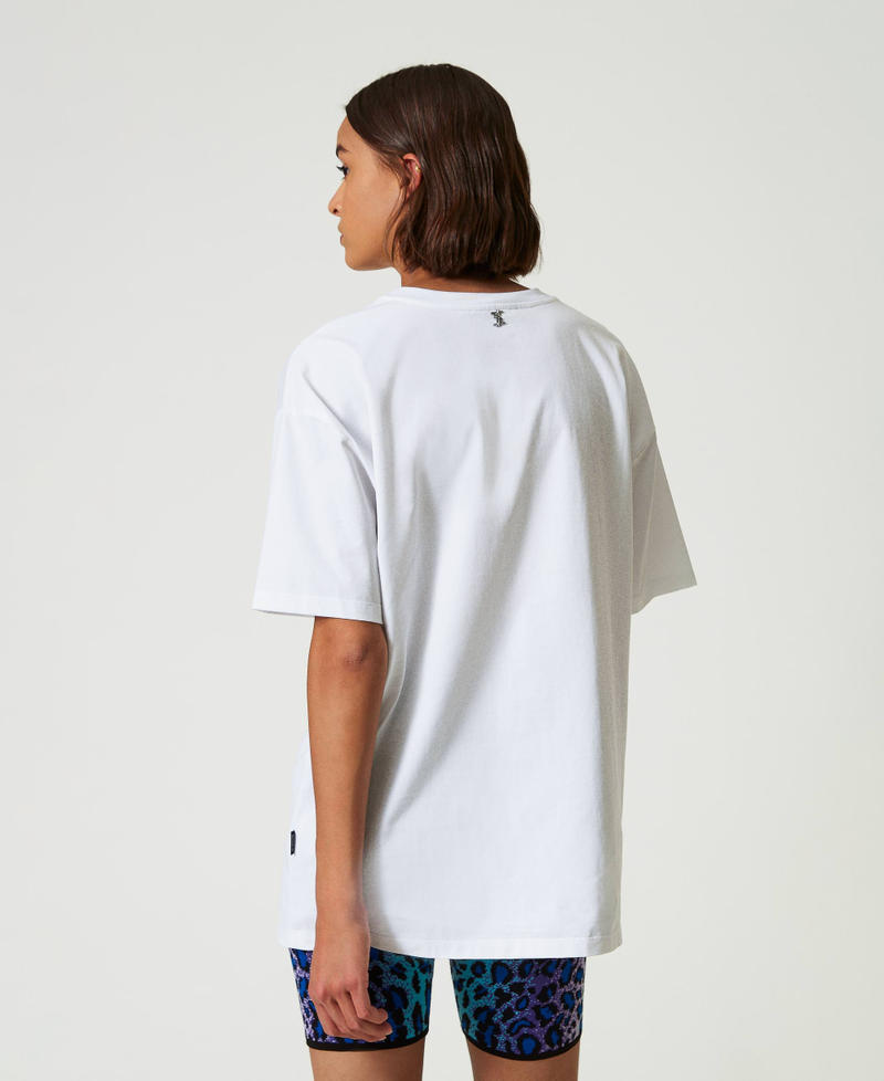 Scee by twin set T-shirt over MYFO con stampa e ricamo Fino Al -60%