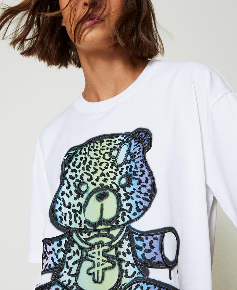 Scee by twin set T-shirt over MYFO con stampa e ricamo Fino Al -60%