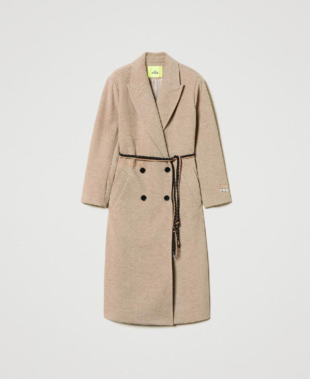 Scee by twin set Cappotto MYFO in panno diagonale