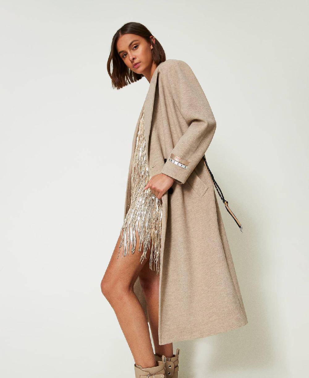Scee by twin set Cappotto MYFO in panno diagonale Presa