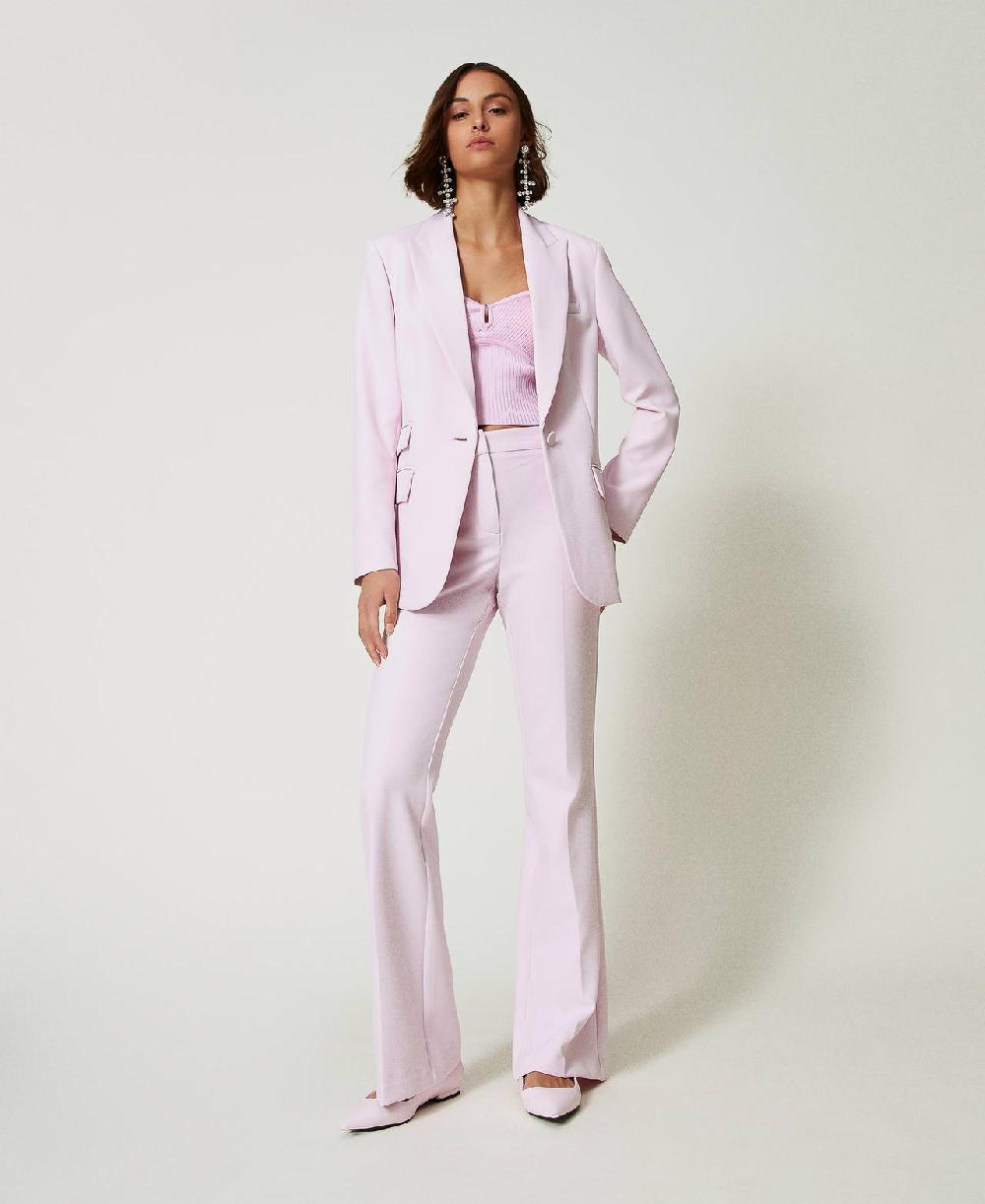 Scee by twin set Pantaloni flare in crêpe cady Economico