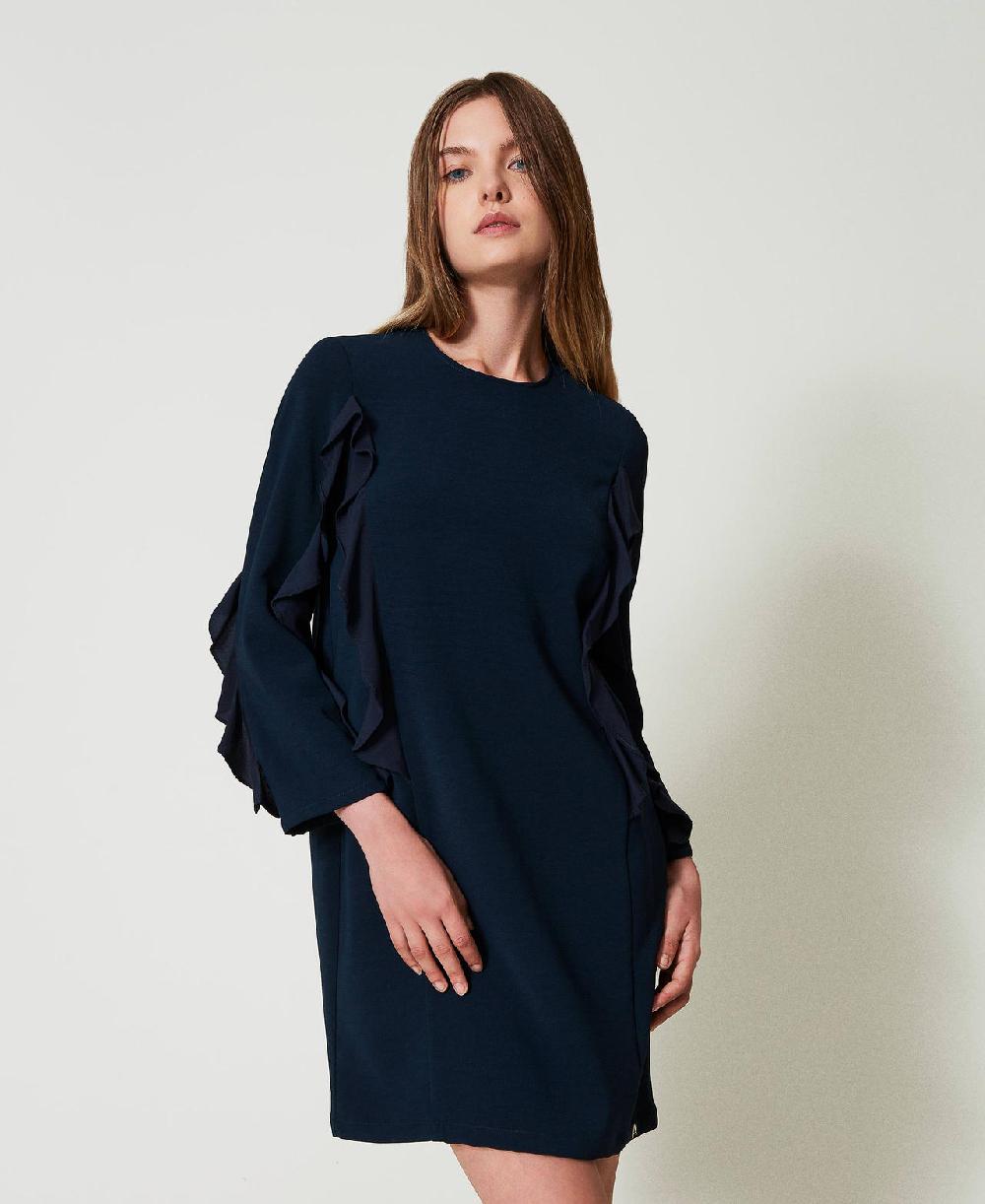 Scee by twin set Abito corto in cady con volant Online