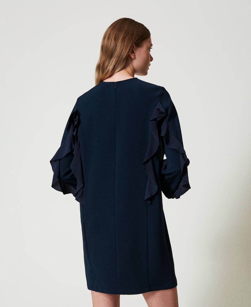 Scee by twin set Abito corto in cady con volant Online