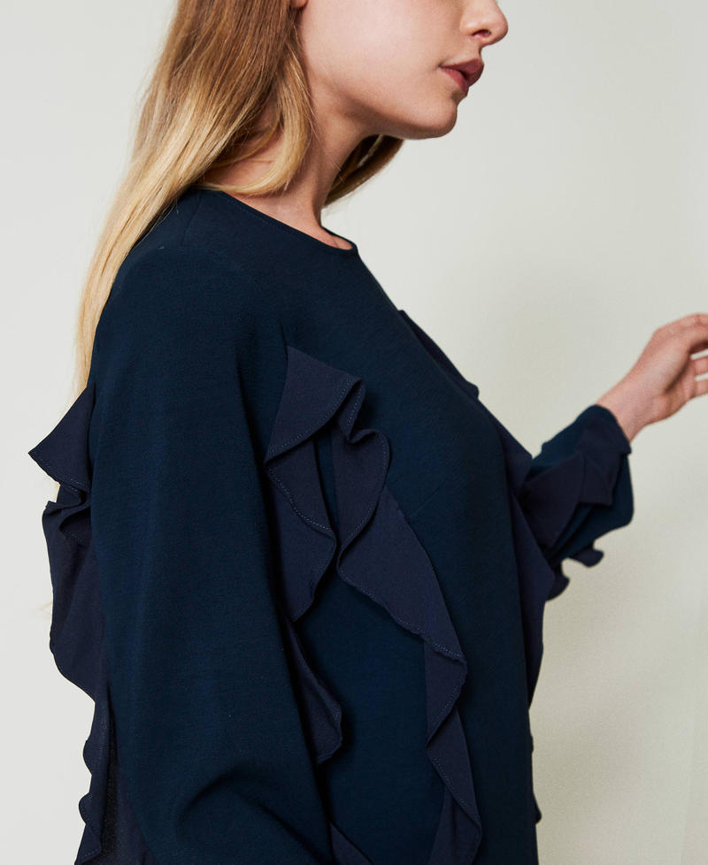 Scee by twin set Abito corto in cady con volant Online
