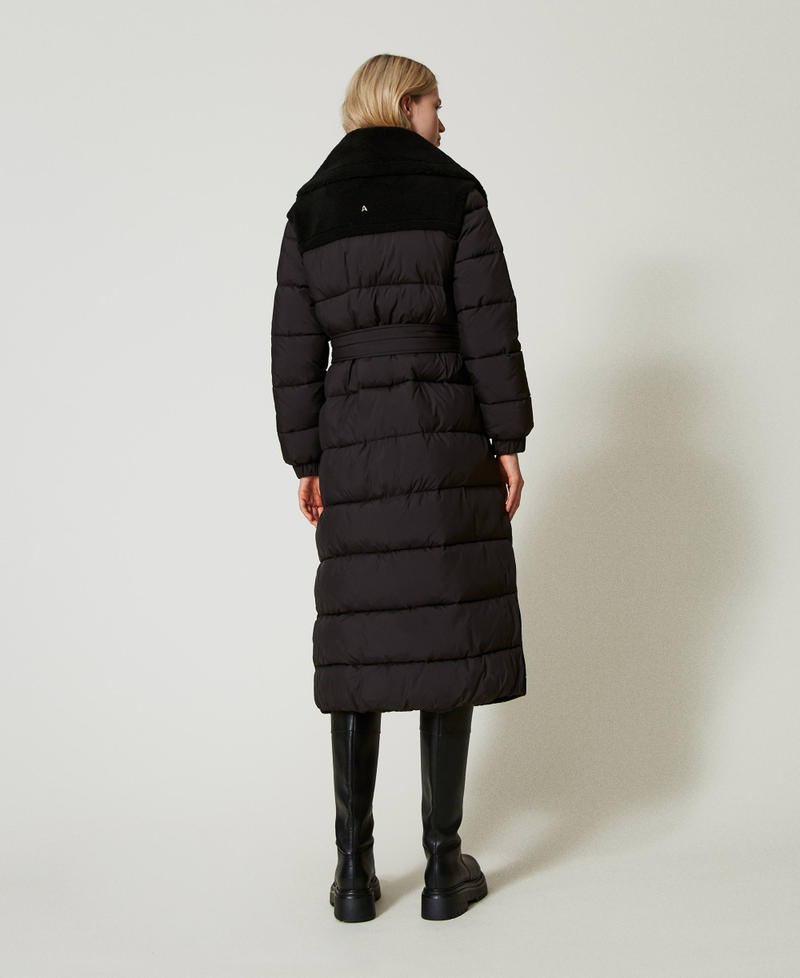 Scee by twin set Cappotto imbottito in faux fur Outlet