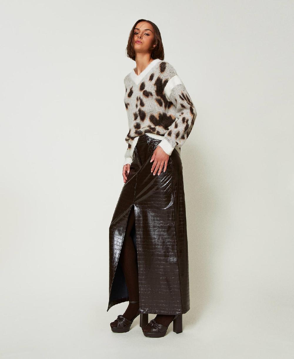 Scee by twin set Gonna lunga con stampa animalier In Vendita