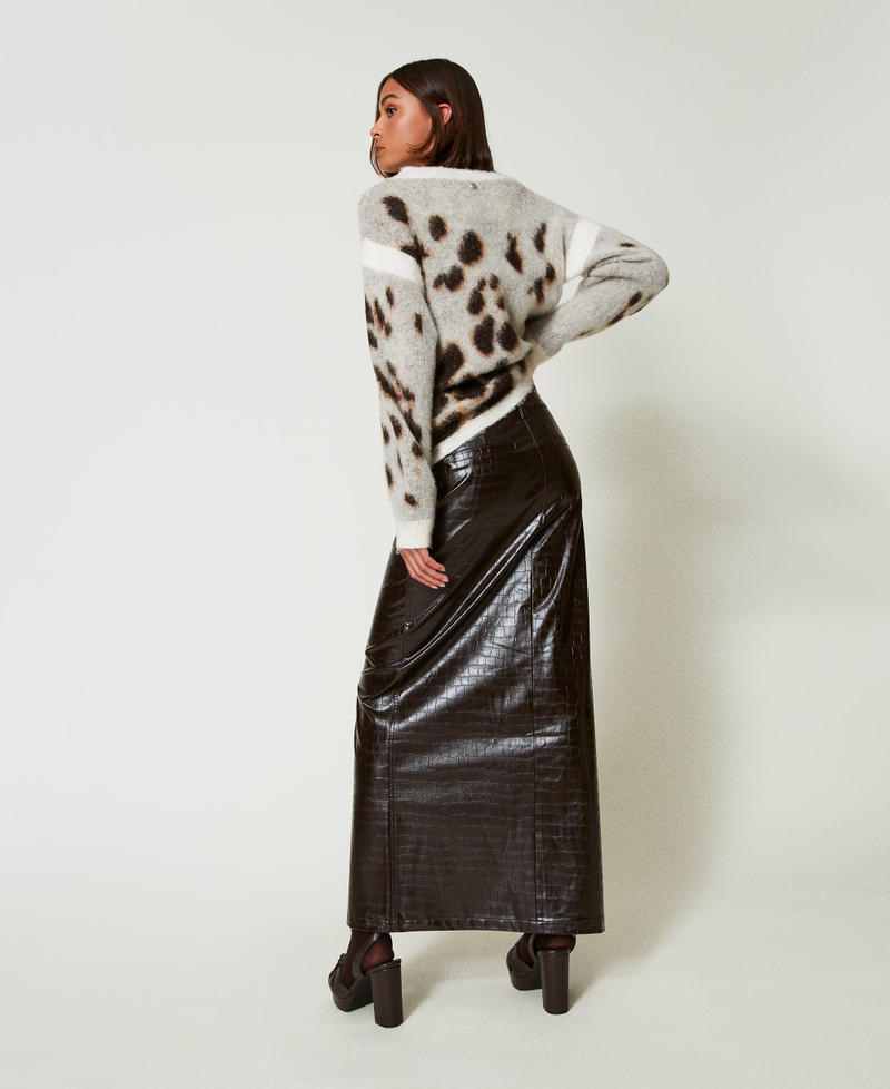 Scee by twin set Gonna lunga con stampa animalier In Vendita