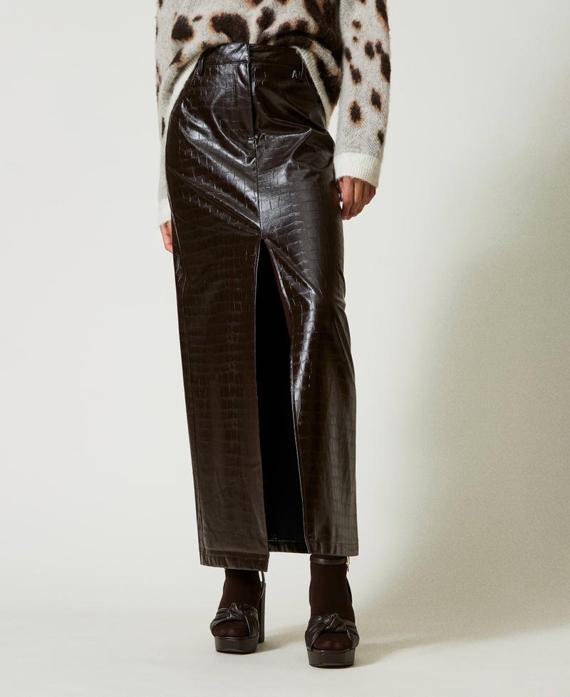 Scee by twin set Gonna lunga con stampa animalier In Vendita