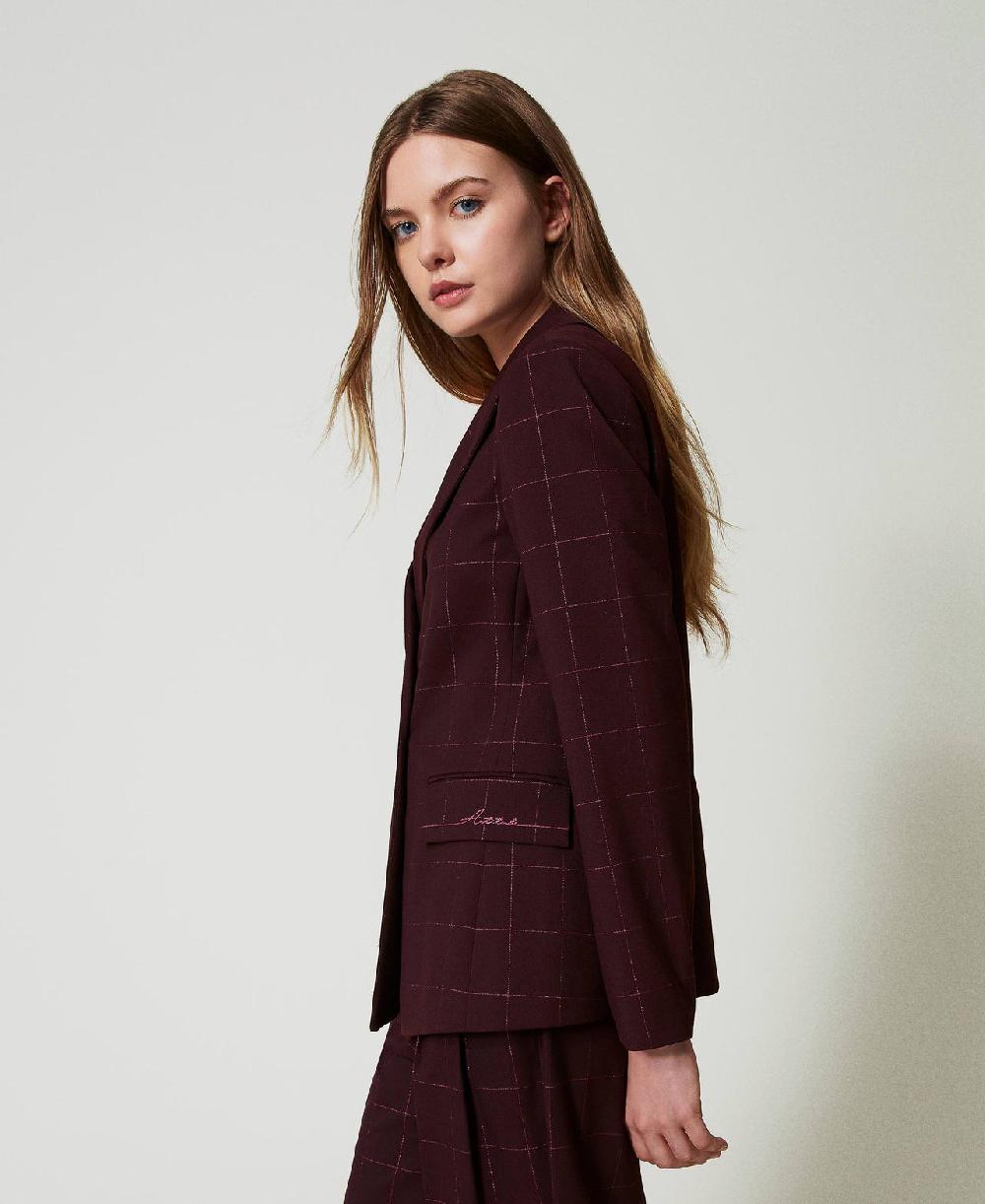Scee by twin set Giacca blazer check con lurex Saldi